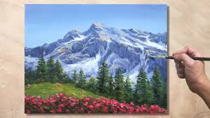 How To Paint Mountain Landscape Acrylic Painting Youtube