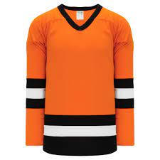 Blank hockey jerseys and ice hockey socks for teams, beer leagues, schools and camps. H6500 330 Orange Black White League Style Blank Hockey Jerseys Blankhockeyjerseys Com