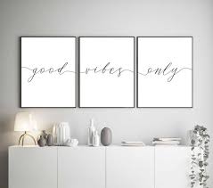 Good Vibes Only Sign Print Wall Art Set Of 3 Prints Etsy In 2020 Office Wall Decor Work Hard Stay Humble Work Office Decor