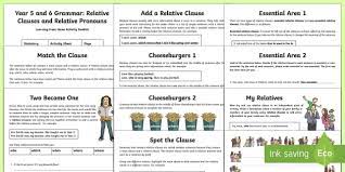 Who also has the derived forms whom and whose. Year 5 6 Relative Clauses Activity Booklet Primary Resources
