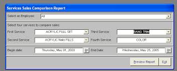 Pos Service Sales Comparison Report For Retail Advantage Pos