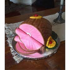 The Famous Ham Cake My Boyfriend Kept Bugging Me To Make A Ham Shaped Cake For Easter And So I Decided To Make Him One For H Cake Easter Cakes Custom