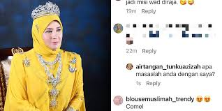 Twitter hesabındaki paylaşımında diriliş ertuğrul ve kuruluş osman dizilerine hayranlığını dile getiren kraliçe azizah, diriliş'in 5 sezonunu izledim ama doyamadım. What Is Your Problem With Me Tunku Azizah Rebukes Instagram Troll Who Publicly Insulted Her Life Malay Mail