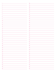 printable 2 column numbered pink lined paper college ruled for letter paper