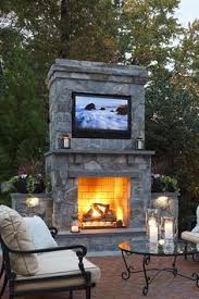Backyard Patio With Fireplace Tv Google Search Backyard Fireplace Outdoor Fireplace Designs Patio Fireplace