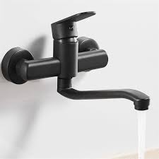 New wall mounted black brass folding pot filler kitchen faucet single cold tap. Mop Pool Faucet Black Baking Brass Sink Faucet Wall Mounted Kitchen Faucet Single Handle Washing Basin Hot And Cold Mixer Tap Basin Faucets Aliexpress