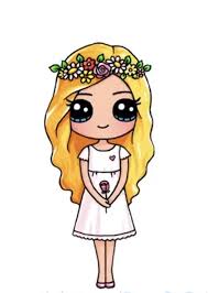 Flower Girl Cute Cartoon Drawings Kawaii Girl Drawings Cute Kawaii Drawings