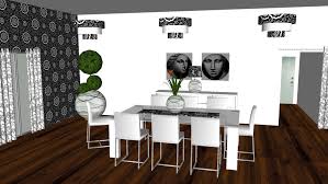 If you need to maximize the amount of people seated at one time, then go for benches along the walls (or consider a fold down table in very small spaces). Modern Dining Area 3d Warehouse