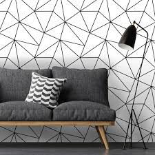 Ideal for decorating a room, living room, kitchen, an office, commercial premises, etc. Zara Mono Geometric Wallpaper In White Black I Love Wallpaper