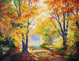 (25% off) add to favorites. Autumn Forest Landscape Original Oil Painting 16x6 Tree On Canvas Contemporary Painting Canvas Wall Art Autumn Painting Bright Color Painting Art Collectibles Kromasol Com