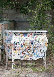 Home Decor Accessories 20 Ways To Use Splattered Design On Your Furniture Fabrics Funky Painted Furniture Vintage Painted Furniture Graffiti Furniture