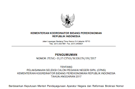 Kemenkoekon Soal Dan Pendaftaran Cpns Kementerian Koordinator Bidang Perekonomian 2017 Job Fair Lowongan Kerja 2020 Lulusan Smk Lulusan Sma Smp