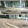 The epoxy coating is thick and will fred grabbed a garden edger and used it to scrape away dried drywall compound and anything else. 1
