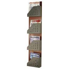 I Can Make A Leaning Magazine Rack Out Of Turned Sideways Magazine Files I Ilke This Idea Magazine Rack Literature Display Rack Bottle Opener Wall