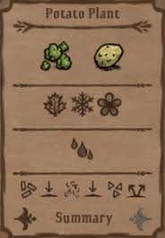 When harvested, each potato plant gives 1 potato, with a random chance to produce extra potatoes, partially based on daily luck. Farm Plant Don T Starve Wiki Fandom