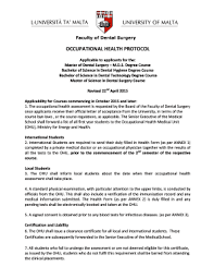 The faculty of dentistry offers various postgraduate programmes to both local and international communities. Fillable Online Um Edu Occupational Health Protocol University Of Malta Um Edu Fax Email Print Pdffiller
