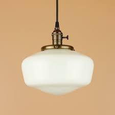 Schoolhouse Pendant Light Large White Milk Glass Globe Reproduction Cloth Wire Hand Schoolhouse Pendant Lights Pendant Light Pendant Lighting Dining Room