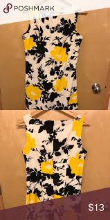 Dress Barn Floral Dress Yellow Black White And A Ton Of Fun This Wild Pattern Is A Great Warm Weather Dress Or Y Warm Weather Dress Clothes Design Dresses