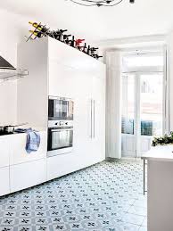 Get The Look Of This Kitchen Floor Using Granada Tile S Salamanca Cementtile In Black White Kitchen Cabinet Remodel Cabinet Remodel White Kitchen Remodeling