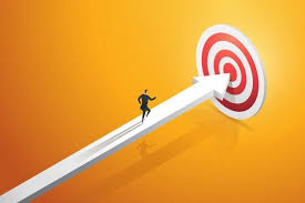 Businessman Rushing On The Arrow To The Target Goal And Success Business Concept Illustration Business Mission Success Strategies Success Business