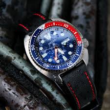 Black And Red Watch Straps The Seiko Padi On A B R Bands Black Waterproof Strap With Red Stitching Watch Bands Waterproof Watch Tourbillon Watch