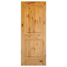 Krosswood Doors 36 In X 80 In Rustic Knotty Alder 2 Panel Top Rail Arch Solid Core Wood Right Han Wood Doors Interior Solid Wood Doors Prehung Interior Doors