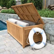 Showing results for outdoor pool storage bins. Harborside Teak Storage Chest Keep Water Out