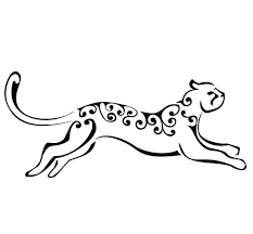 See more ideas about thigh tattoo men, thigh tattoo, sleeve tattoos. Sweet Running Cheetah With Tribal Curls Pattern Tattoo Design Tattooimages Biz