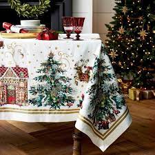 Twas The Night Before Christmas Tablecloth Williams Sonoma Christmas Table Cloth Christmas Banister Gold Christmas Decorations