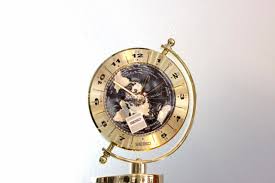 Seiko quartz desk clock, black & gold accents, qsg210k without ballpoint pen. Seiko World Time Desk Table Clock Haddad Jewelers