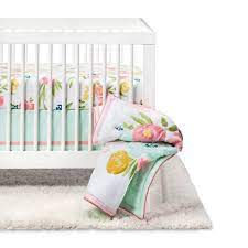 Crib Bedding Set Floral Fields 4pc Cloud Island Pink Mint Crib Bedding Crib Bedding Sets Baby Bedding Sets