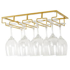 Modern stylish appearance in a muted colorway is suitable for most home furnishings. Wall Mounted Wine Glass Rack Single Row Goblets Holder For Kitchen Cabinet Home Furniture Diy Kitchen Racks Holders Redhot Cl