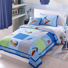 Bringing the aloha spirit into your bedroom since 2001. Chausub Blue Bedspread Kids Quilt Set 2pc Boys Coverlet Soft Cotton Quilts Applique Surfing Design Bed Cover Twin Size Blanket Quilts Aliexpress