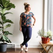 Joannie Lef Wearing A Grainline Studio Scout Tee During Me Made May 2019 Grainline Patterns Tees Pattern Grainline Studio