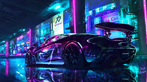 3840x2160 wallpaper neon, light, circles &mediumspace; Cyberpunk Wallpaper 4k Mclaren Supercars Neon Art Cars 1003