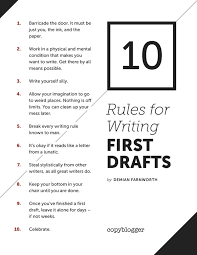 Essay on phrase and sentence structure. 10 Rules For Writing First Drafts Poster Copyblogger