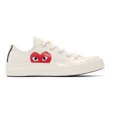Converse Chuck Taylor All Star 70 Play Comme Des Garcons Comme Des Garcons Play Comme Des Garcons Play Off White Converse Edition Half Heart Chuck Taylor All Star 70 Sneakers Modesens In 2020 Off White Converse White Converse Shoes White Converse