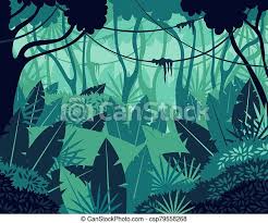 Check spelling or type a new query. Colored Tropical Rainforest Jungle Background Vector Graphic Illustration Cartoon Natural Forest Landscape With Dense Plant Canstock