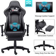 edwell ergonomic gaming chair with headrest and lumbar massage supporti œracing style pc computer chair black office chair executive office chairs gaming chair