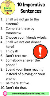 Example sentences with the word imperative. Pin On Imperative Sentences