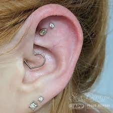 Walking In A White Gold Wonderland Check Out This Fresh Faux Rook Done By La Sorciere Verte Using A Wh With Images Claires Ear Piercing White Gold Set White Party Outfit