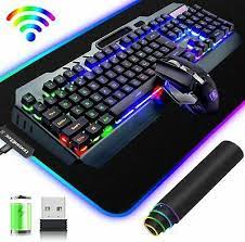 3in 1 Rainbow Led Backlit Wireless Gaming Keyboard Mouse Rgb Mousepad For Ps4 Ebay Keyboard Keyboards Gaming Mouse