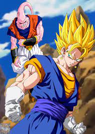 super vegito vs super buu restored dragon ball anime dragon ball dragon ball art