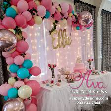 Birthday Cake Table Decoration With Balloons Organic Balloon Garland Arch With Led Fabric Backdrop Cake Table Decor Idea Birthd Cake Table Decorations Cake Table Decorations Birthday Cake Table Backdrop