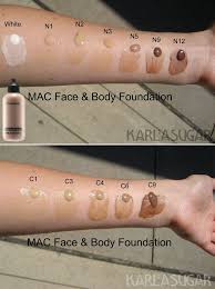 swatches mac face body foundation waterproof liquid