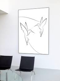Hummingbird Drawing Drawing Digital Minimal Wall Art One Etsy In 2021 Hummingbird Drawing Diy Canvas Art Painting Hummingbird Wall Art