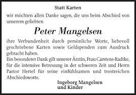 Traueranzeigen von Peter Mangelsen