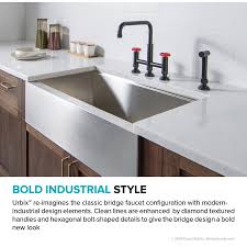 We did not find results for: Kraus Urbix Industrial Bridge Kitchen Faucet With Side Sprayer Matte Black Red Kpf 3125mbrd Keats Castle