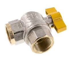 Rp 1 Inch Gas 2-Way Right Angle Brass Ball Valve | Tameson