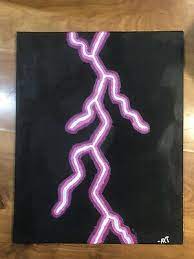 Pink Lightning Painting On Original Canvas Ebay Neon Sign Painting Neon Sign Painting Canvas Original Canvas